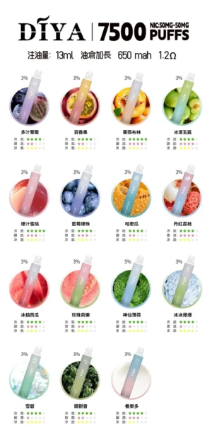 DIYA叮啞抛棄式7500口🪄順口很好抽